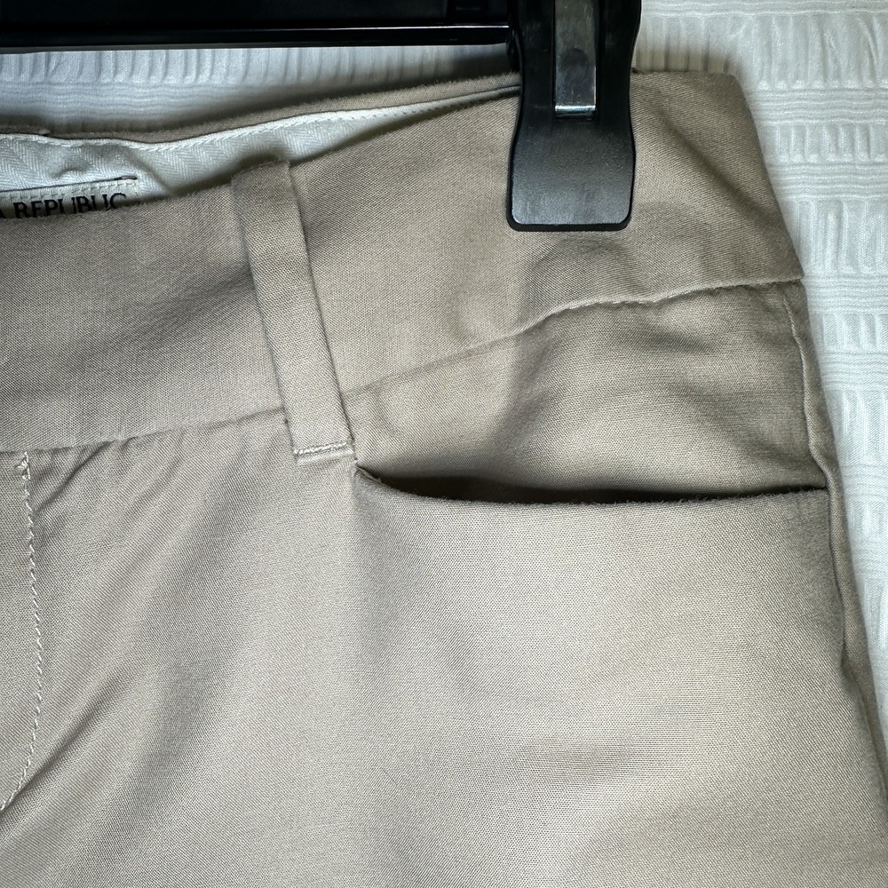Banana Republic Jackson Fit Womens Khaki Wide Leg Cuffed Pants Slacks 2S - Picture 5 of 13